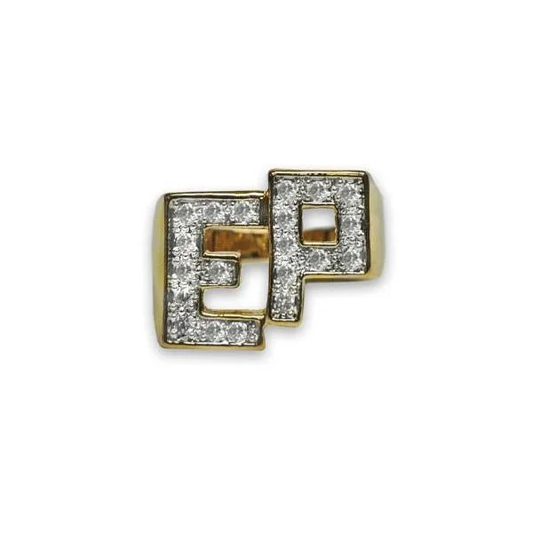 Lowell Hays Gold Plated Crystal EP Initial Ring