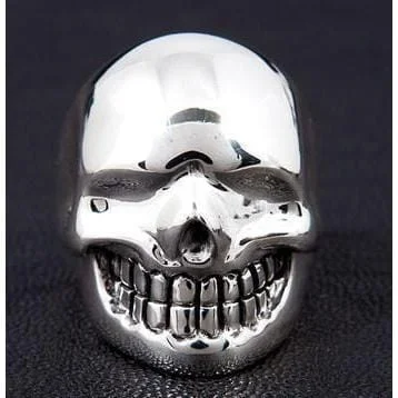 925 Sterling Silver Metallic Skull Ring