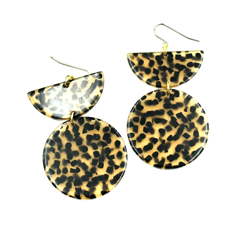 Adjustable Drop Earrings for Custom Fit -Neutral Spotted Earrings