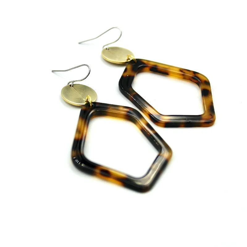 Pearl Drop Earrings for Elegance -Open Acetate Geometric Earrings