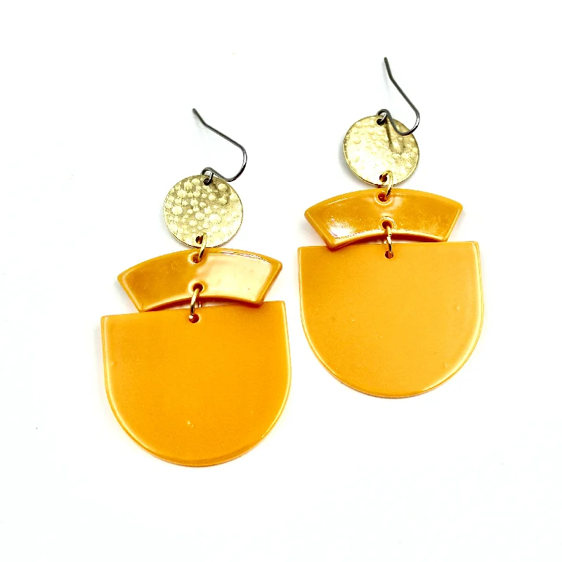 Nickel Free Drop Earrings for Safety -Orange Burst Earrings