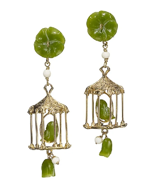 Pagoda Earring in Jade