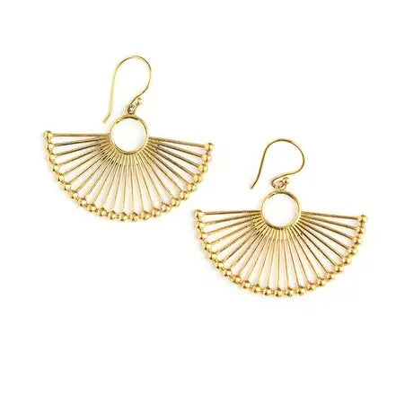 Drop Earrings with Embossed Patterns -Palm Leaf Earrings