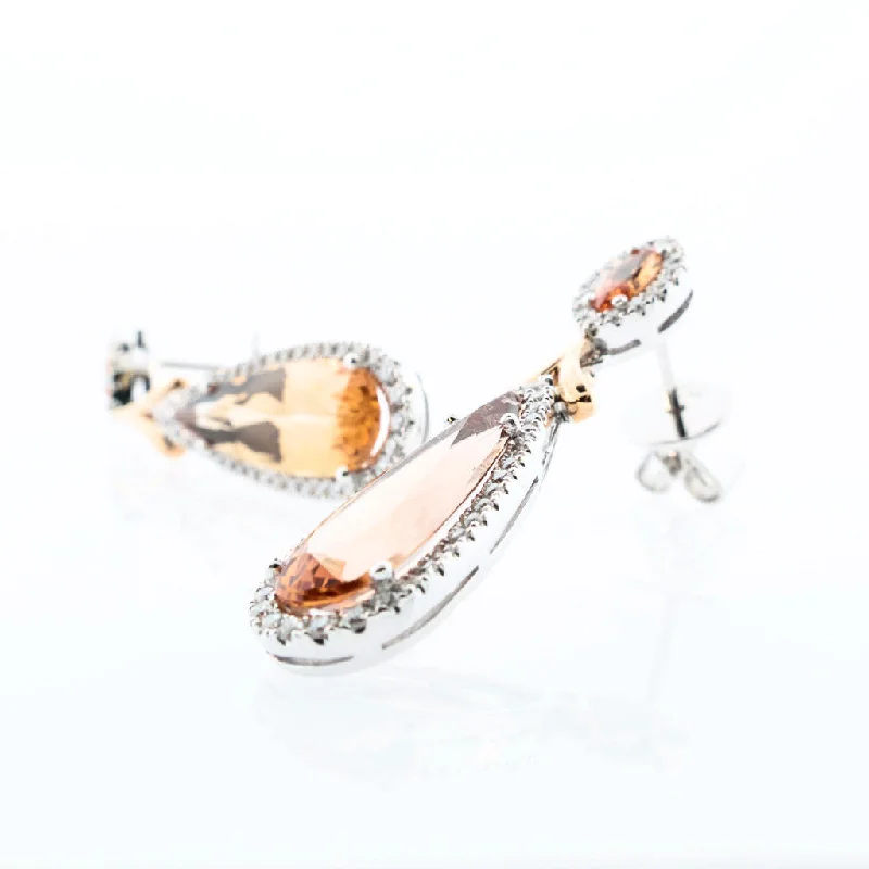 Drop Earrings with Filigree Work -SPECIAL: Pear Imperial Topaz Drop Earrings