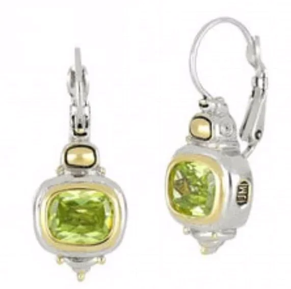 Celtic Drop Earrings with Knotwork -Premium Alloy and Green CZ Dangle Earrings John Medeiros Jewelry