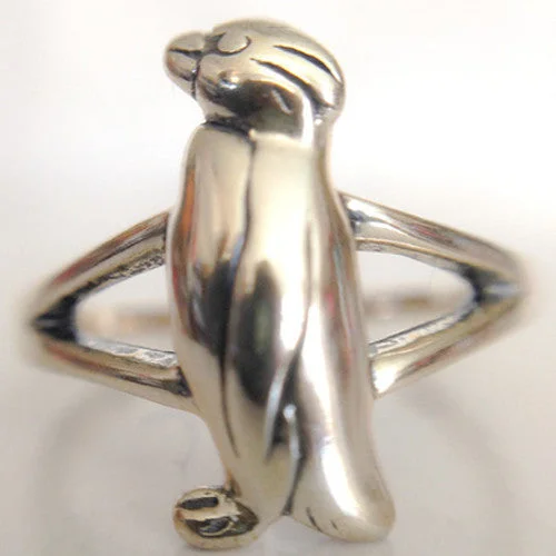 Rockhopper Penguin Sterling Silver Ring (by Kabana sizes 5 & 7)