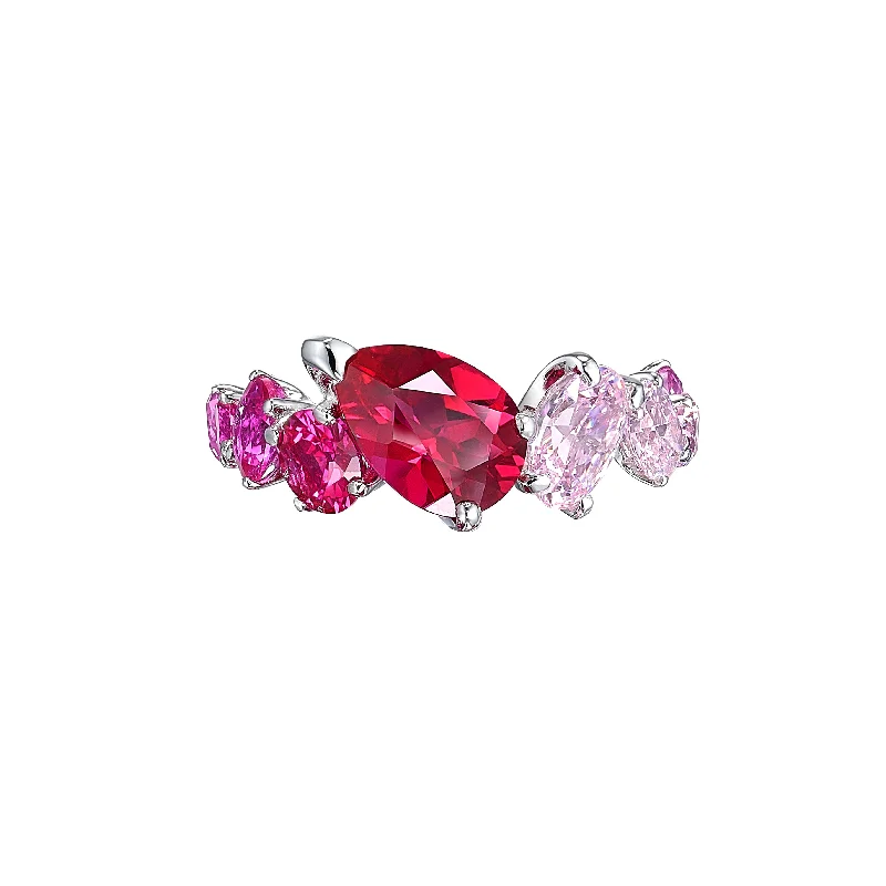 Ruby Ombré Nova Starburst Ring