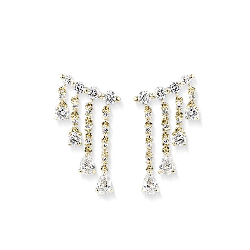 Drop Earrings with Enamel Coating -Sarah Diamond Earrings