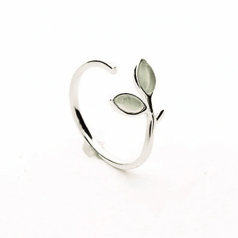 Seedling of Life Sterling Silver Opal Ring