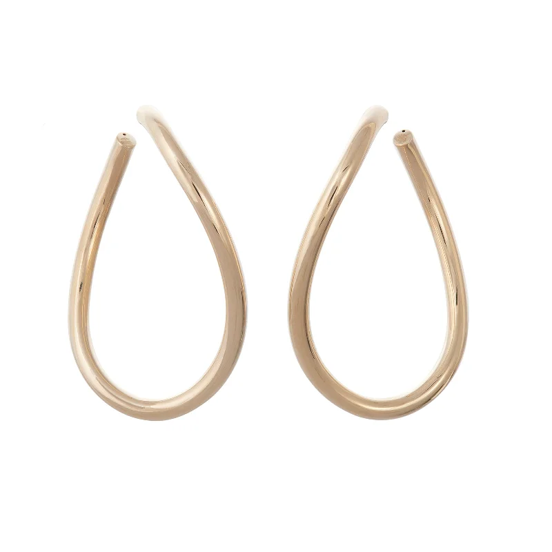 Drop Earrings with Hammered Finish -Hoop Earrings