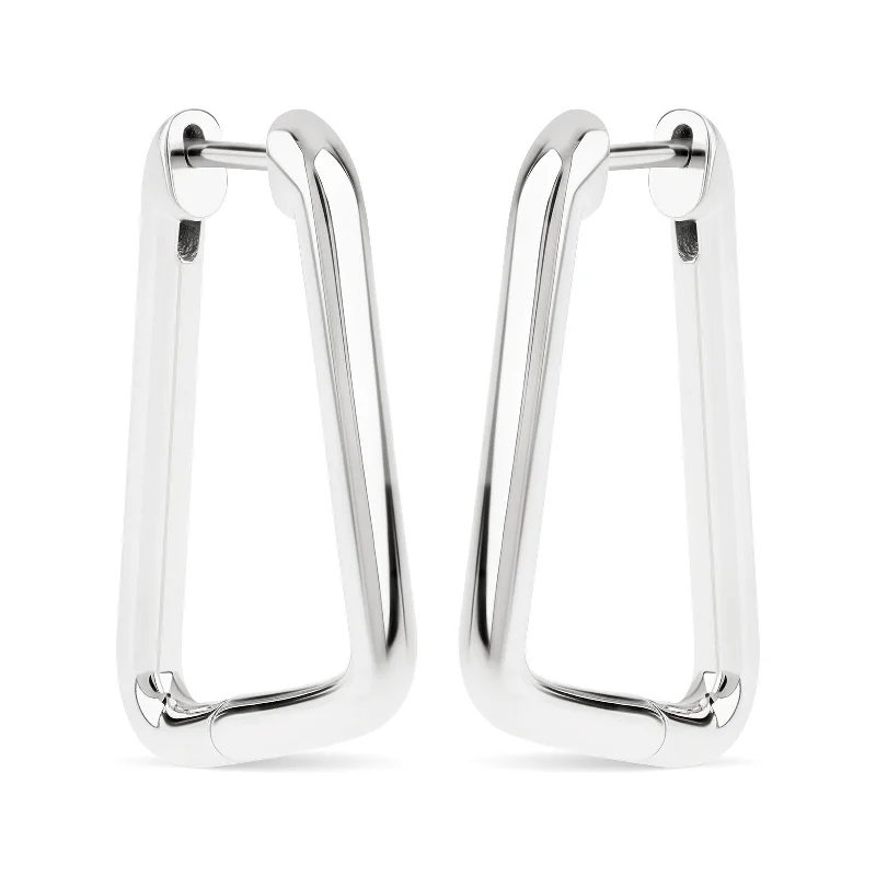 Crystal and Pearl Drop Earrings for Glamour -Silver Carabiner Hinge Earrings