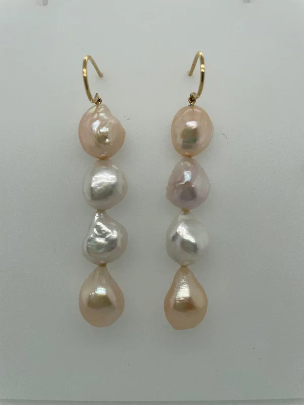 Gemstone and Diamond Drop Earrings for Opulence -SPECIAL: Freshwater Pearl Drop Earrings