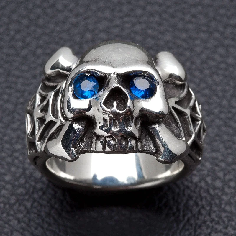 Spider Crossbones Sterling Silver Skull Ring