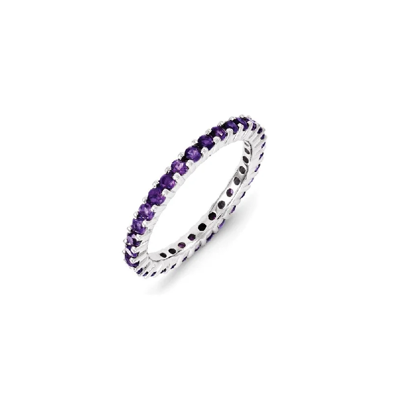 Sterling Silver Stackable Expressions Amethyst Ring | QSK1174