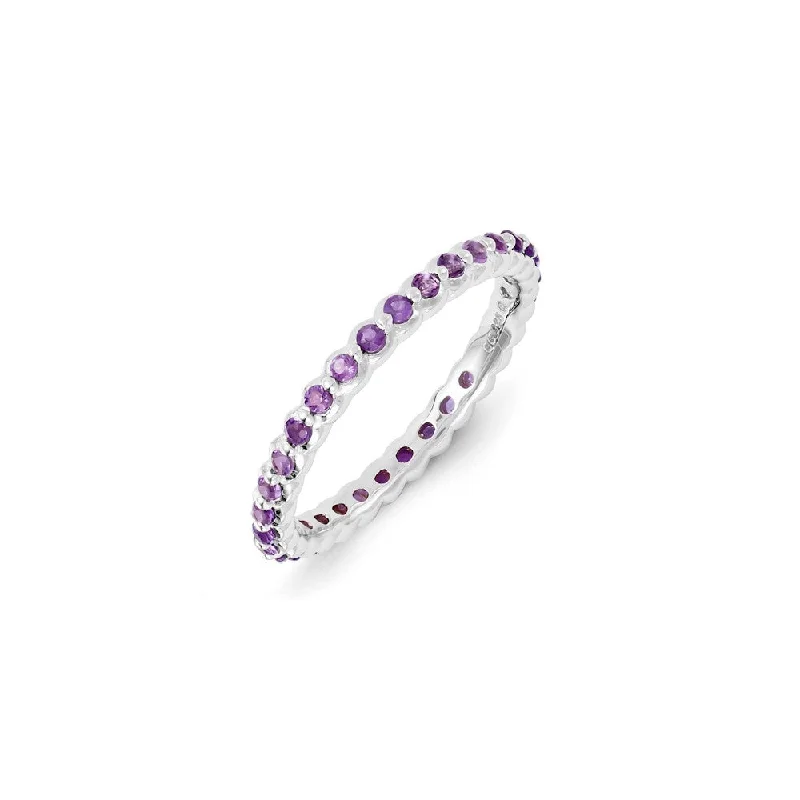 Sterling Silver Stackable Expressions Amethyst Ring | QSK1184