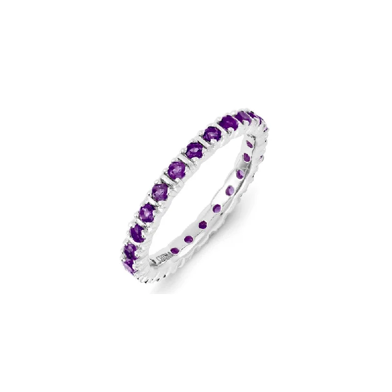 Sterling Silver Stackable Expressions Amethyst Ring | QSK1194