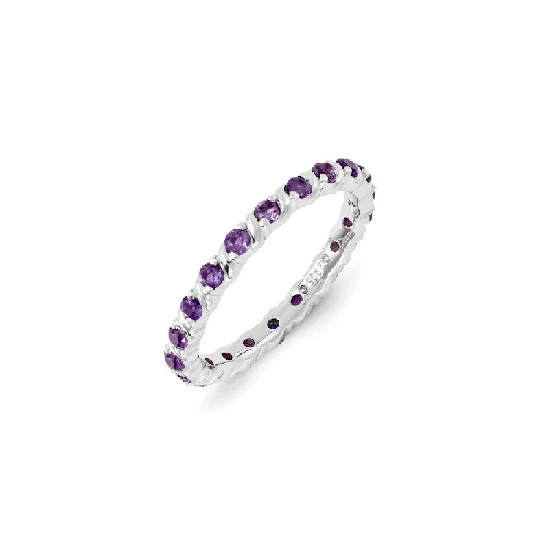 Sterling Silver Stackable Expressions Amethyst Ring | QSK1204