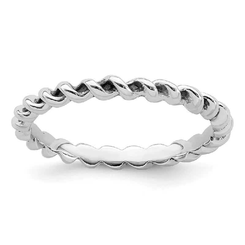 Sterling Silver Stackable Expressions Antiqued Ring | QSK1650