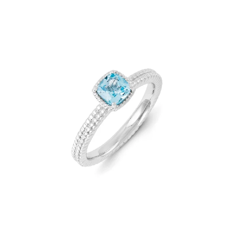 Sterling Silver Stackable Expressions Blue Topaz Ring | QSK1103