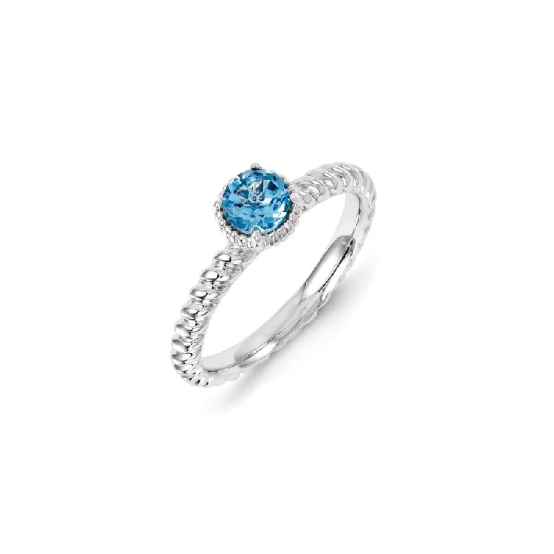 Sterling Silver Stackable Expressions Blue Topaz Ring | QSK1113