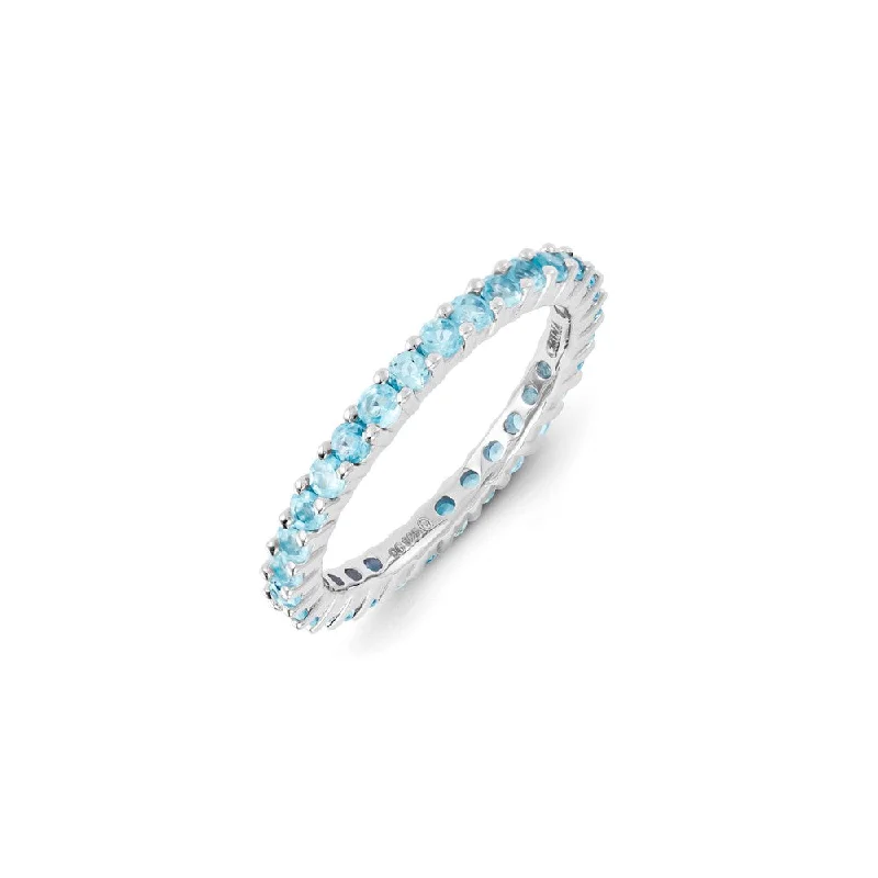 Sterling Silver Stackable Expressions Blue Topaz Ring | QSK1178