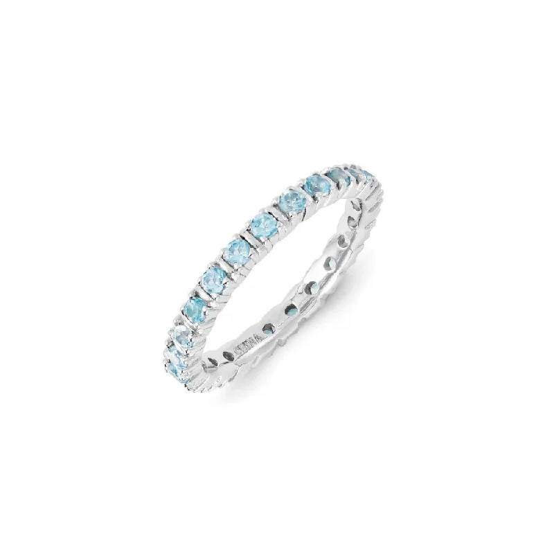 Sterling Silver Stackable Expressions Blue Topaz Ring | QSK1198