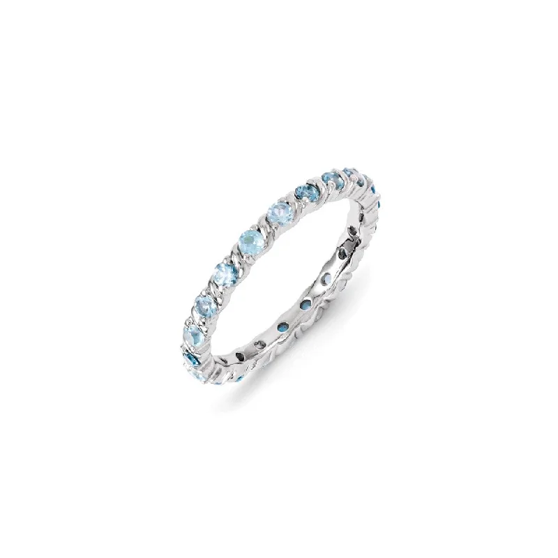 Sterling Silver Stackable Expressions Blue Topaz Ring | QSK1208