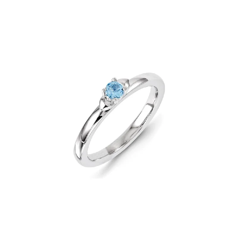 Sterling Silver Stackable Expressions Blue Topaz Ring | QSK1310