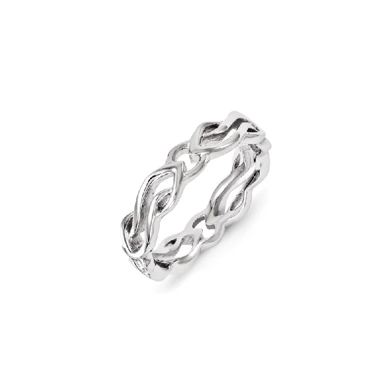 Sterling Silver Stackable Expressions Carved Band Ring | QSK1435