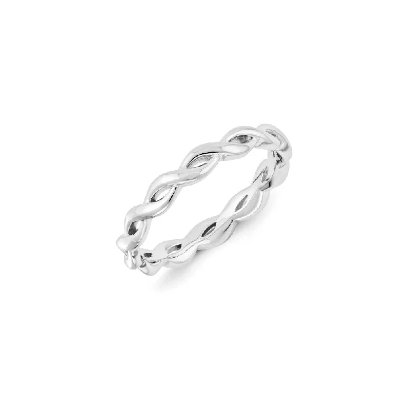 Sterling Silver Stackable Expressions Carved Band Ring | QSK1436