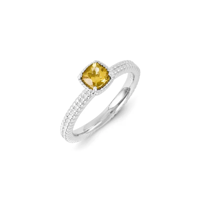 Sterling Silver Stackable Expressions Citrine Ring | QSK1102