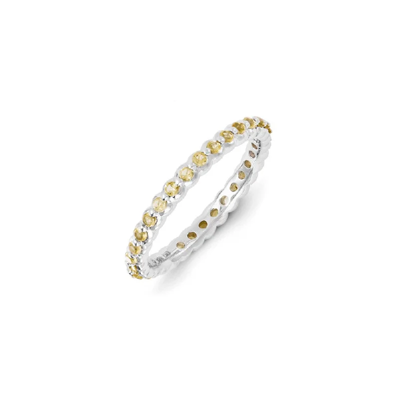 Sterling Silver Stackable Expressions Citrine Ring | QSK1187