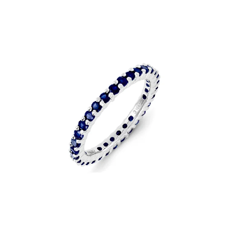 Sterling Silver Stackable Expressions Created Sapphire Ring | QSK1171