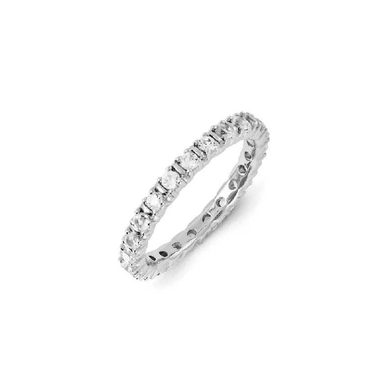 Sterling Silver Stackable Expressions Created White Sapphire Ring | QSK1199