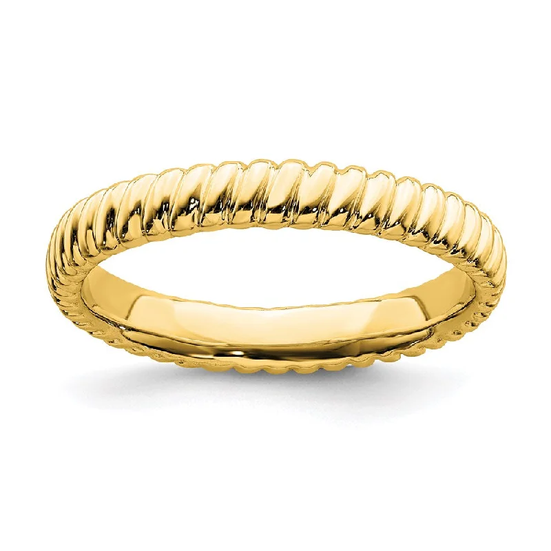 Sterling Silver Stackable Expressions Gold-plated Ring | QSK266