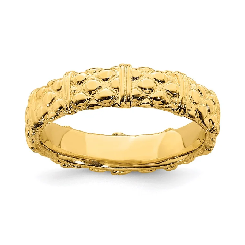 Sterling Silver Stackable Expressions Gold-plated Ring | QSK298