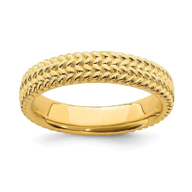 Sterling Silver Stackable Expressions Gold-plated Ring | QSK306