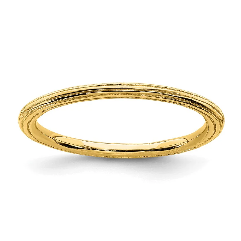 Sterling Silver Stackable Expressions Gold-plated Step-down Ring | QSK182