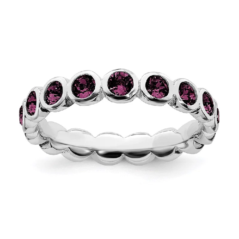 Sterling Silver Stackable Expressions June Swarovski Ring | QSK978