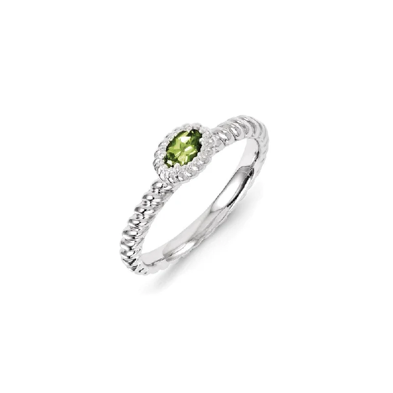 Sterling Silver Stackable Expressions Peridot Ring | QSK112