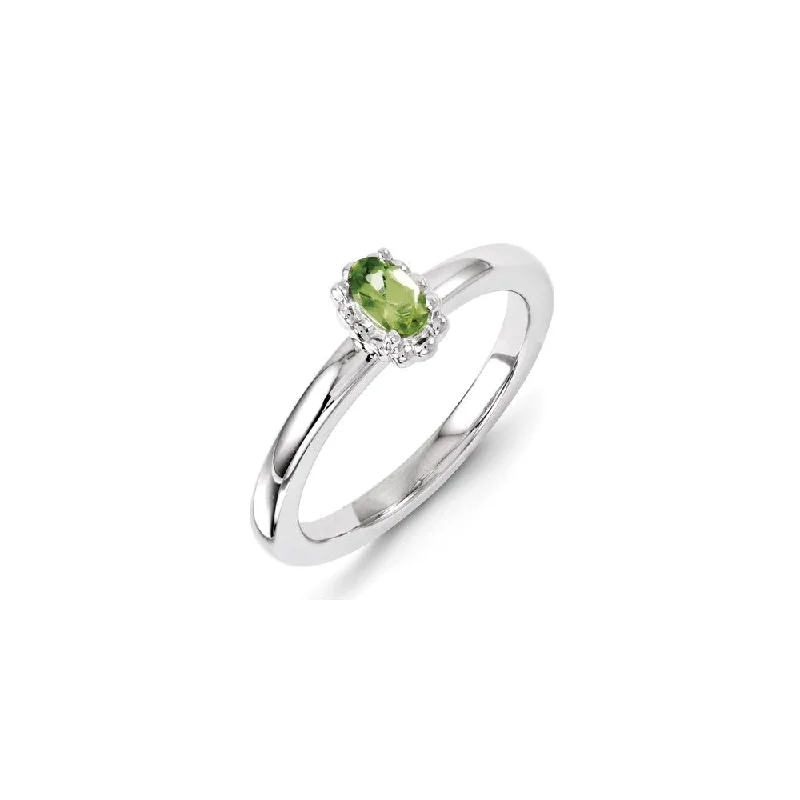 Sterling Silver Stackable Expressions Peridot Ring | QSK1271