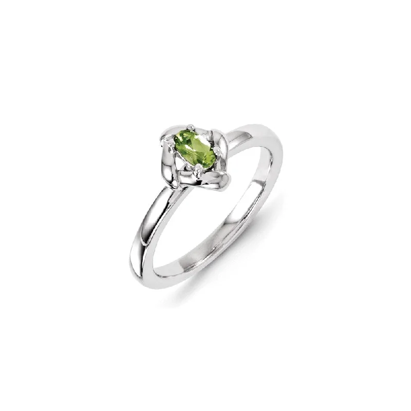 Sterling Silver Stackable Expressions Peridot Ring | QSK1282