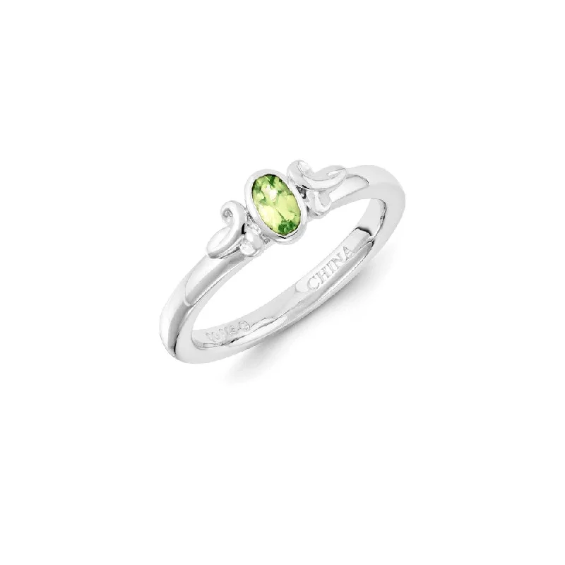 Sterling Silver Stackable Expressions Peridot Ring | QSK1293