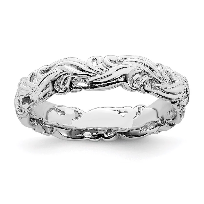 Sterling Silver Stackable Expressions Polished Ring | QSK131