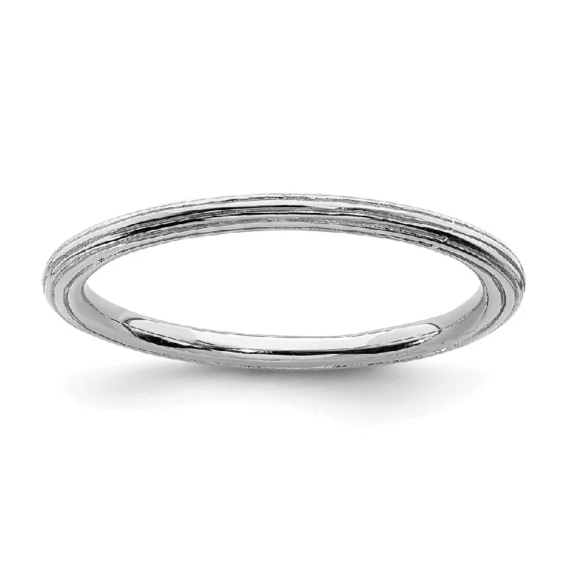 Sterling Silver Stackable Expressions Rhodium Step-down Ring | QSK183