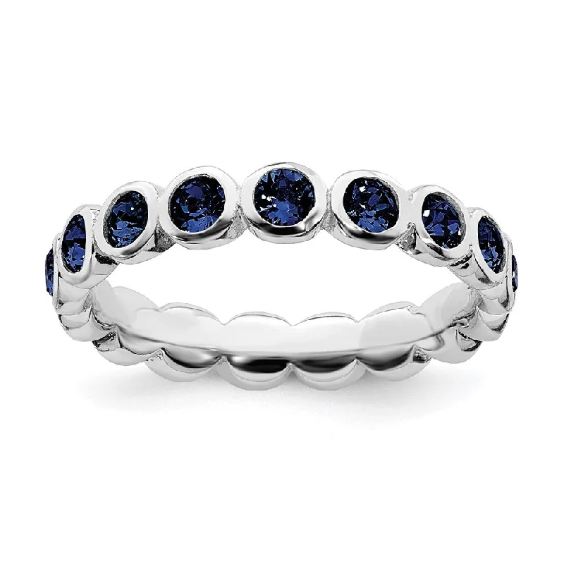 Sterling Silver Stackable Expressions September Swarovski Ring | QSK981