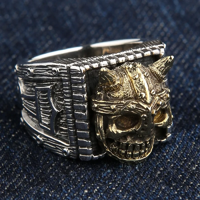 Sterling Silver Viking Skull Ring