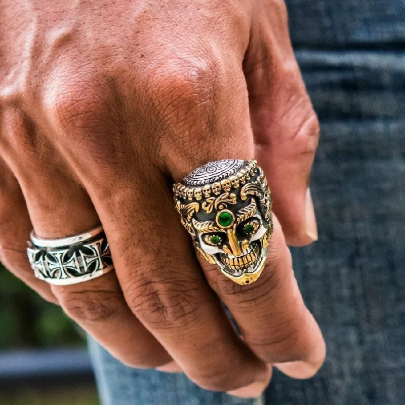 Tibetan Sterling Silver Skull Ring