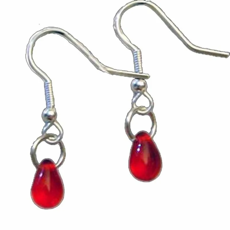 Drop Earrings for Prom Night -True VAMPIRE RED BLOOD DROPS EARRINGS - Gothic Dracula Halloween Costume Jewelry