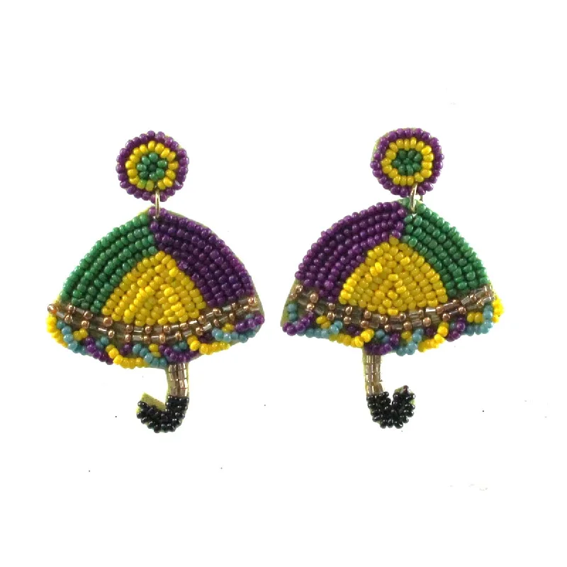 Drop Earrings for Yoga Session -Umbrella Earrings Mardi Gras